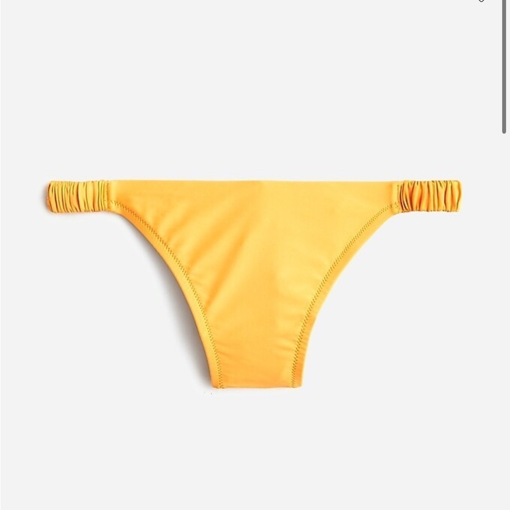 J.Crew Scrunchie-Strap Full-Coverage Bikini Bottom Size XXS Dandelion Yellow